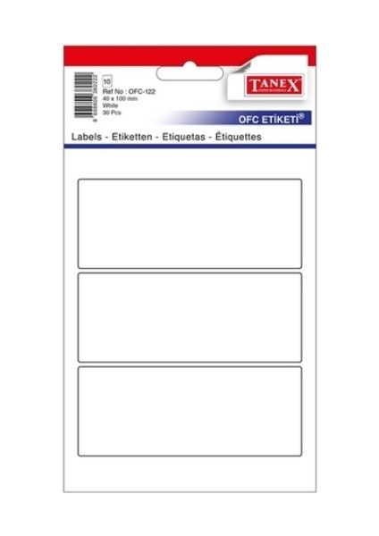 Etiket OFC-122 40X100 Beyaz 10 Lu 2 Paket