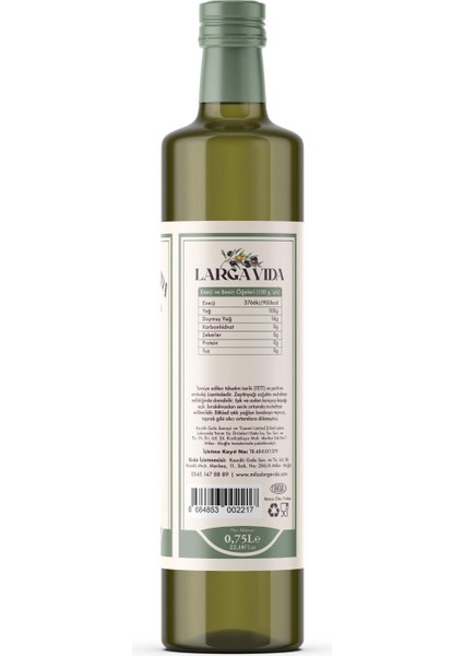 Naturel Sızma Zeytinyağı Olgun Hasat Soğuk Sıkım 750 ml