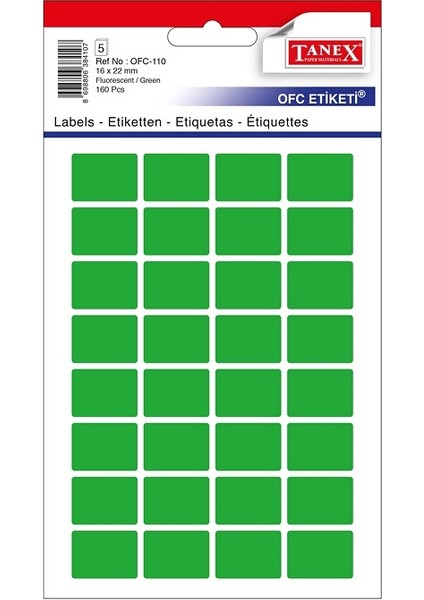 Etiket OFC-110 Yeşil 10 Lu 2 Paket