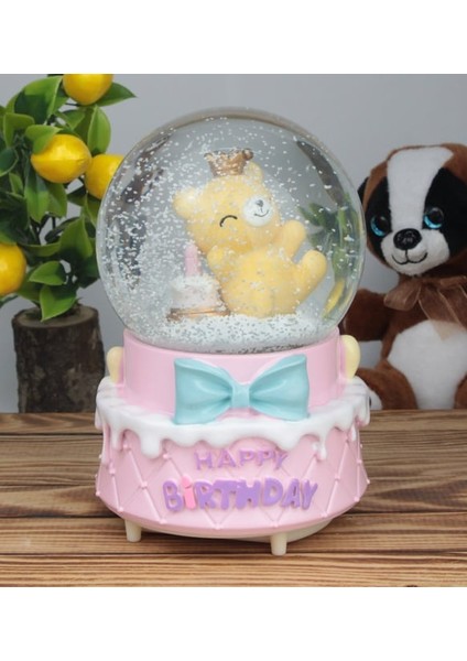 Happy Birthday Yazılı Büyük Boy Püskürtmeli Işıklı Müzikli Kar Küresi fırsatları