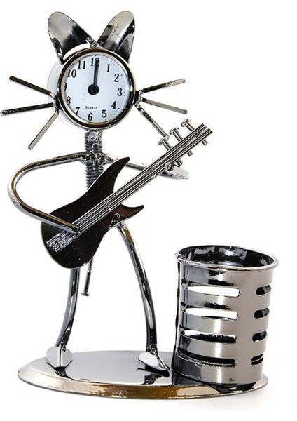 Gitar Tasarımlı Metal Saatli Kalemlik