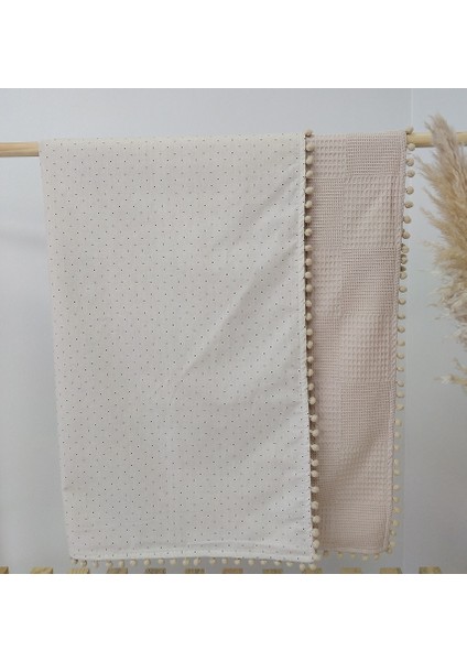 7 Parçalı Set Bej Puantiyeli