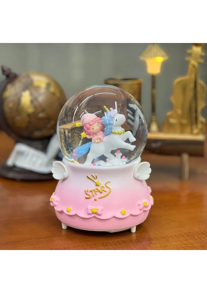 Unicorn Kar Küresi Büyük Boy Tam Otomatik Işıklı Müzikli Püskürtmeli fırsatları