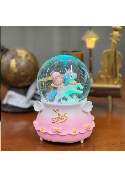Unicorn Kar Küresi Büyük Boy Tam Otomatik Işıklı Müzikli Püskürtmeli indirimleri