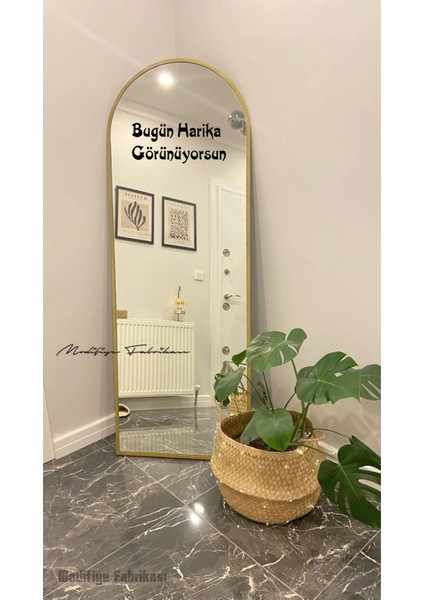 Motivasyon Sticker - Bugün Harika Görünüyorsun Dekoratif Duvar Ayna Cam Dekor Yazı Sticker