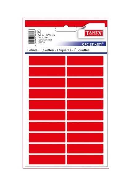 Etiket OFC-109 13X50MM Kırmızı 10 Lu 2 Paket