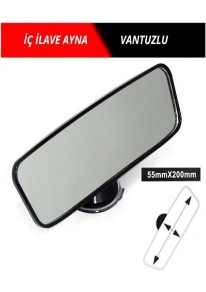 Ilave Iç Dikiz Ayna Vantuzlu 55X200MM