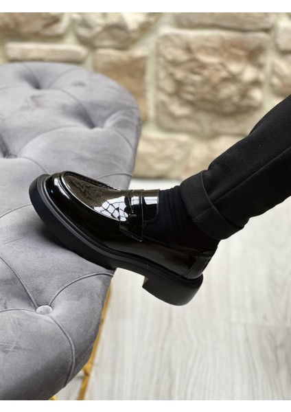 BLACK MOSTAD 3009 SHİNY HAKİKİ DERİ RUGAN ERKEK CASUAL SİYAH