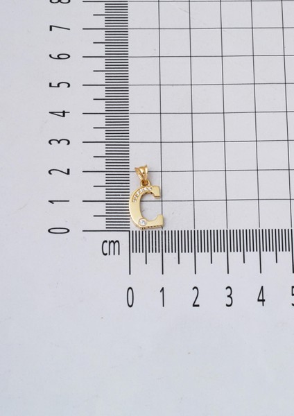 Lettera C Harfi 14 Ayar Altın Zincirsiz Kolye indirimleri
