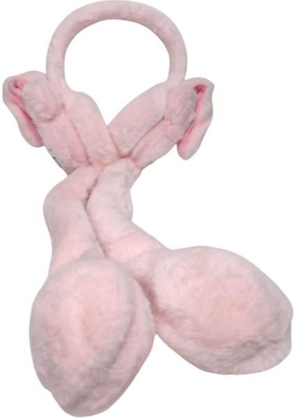 Kız Çocuk Pembe Renk Mickey Figürlü Pompalı Sesli Kışlık Peluş Kulaklık indirimleri