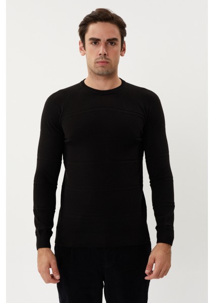 Et 3630-T Kendinden Desenli Bisiklet Yaka Erkek Triko Kazak