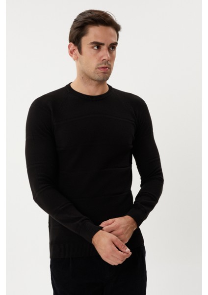 Et 3630-T Kendinden Desenli Bisiklet Yaka Erkek Triko Kazak modelleri