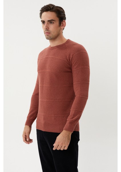 Et 3630-T Kendinden Desenli Bisiklet Yaka Erkek Triko Kazak modelleri