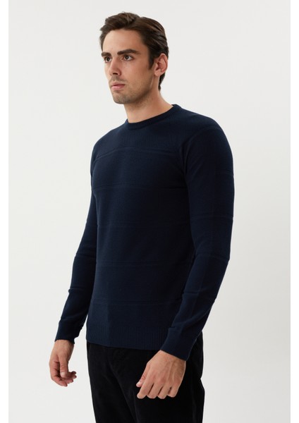 Et 3630-T Kendinden Desenli Bisiklet Yaka Erkek Triko Kazak modelleri