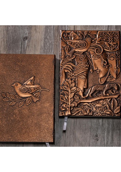 Hediyelik Deri Defter 3D Kabartmalı
