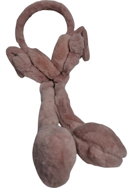 Kız Çocuk Koyu Pembe Renk Mickey Figürlü Pompalı Sesli Kışlık Peluş Kulaklık. indirimleri