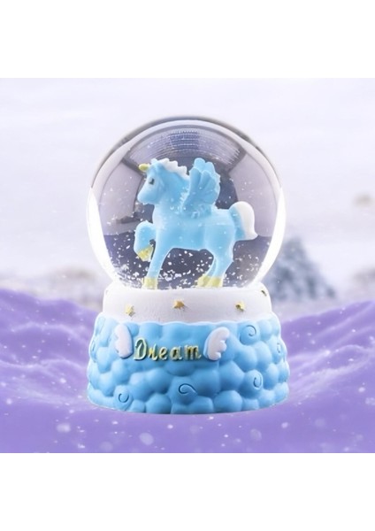 Orta Boy Işıklı ve Müzikli Pegasus Kar Küresi (8 cm ) fiyatları
