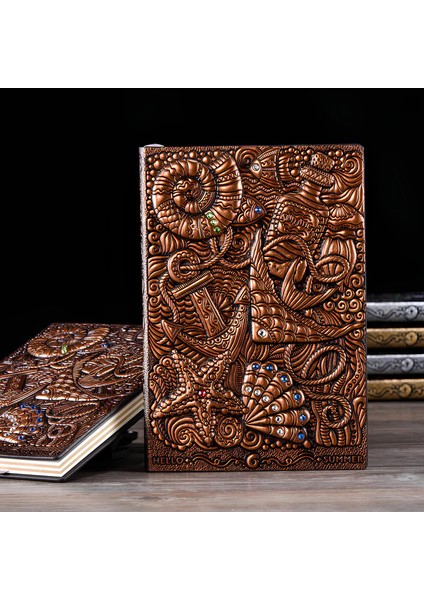 Hediyelik Deri Defter 3D Kabartmalı
