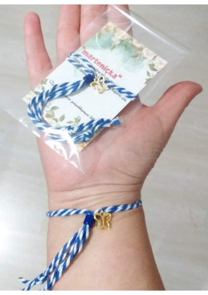 On Adet Marteniçka Kartlı Çek Cam Boncuklu Kelebekli Çift Kat Marteniçka Bileklik fiyatları