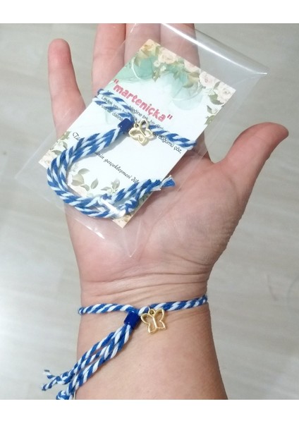 On Adet Marteniçka Kartlı Çek Cam Boncuklu Kelebekli Çift Kat Marteniçka Bileklik fırsatları