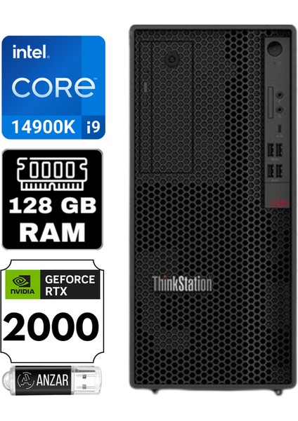 Thinkstation P2 Intel Core I9-14900K 128GB 1tb SSD Rtx A2000 12GB W11 Pro 500W Tower Iş Istasyonu Workstation 30FR001HTR-A22