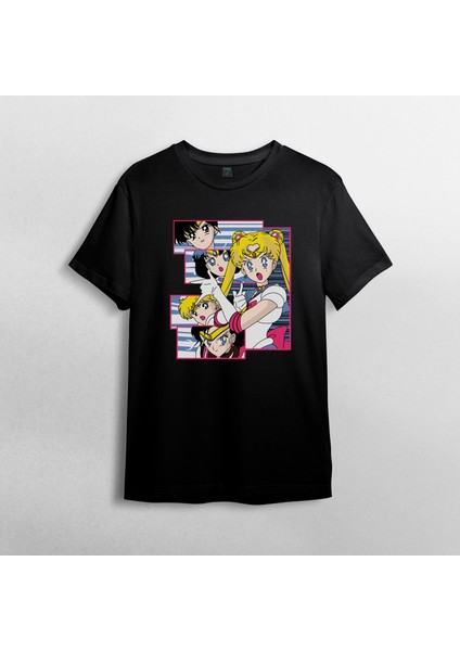 Sailor Moon Ay Savaşçısı %100 Pamuklu Bisiklet Yaka T-Shirt Model 1 fiyatları