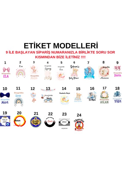 Sevgiliatolyem Isimli Bebek Çikolatası 24 Adet Yenidoğan Bebek Hediyelikleri