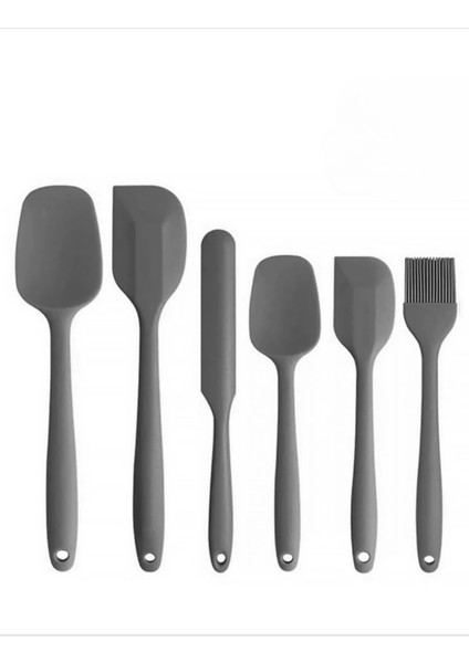 6 Parça %100 Silikon Mutfak Servis Seti,spatula Seti