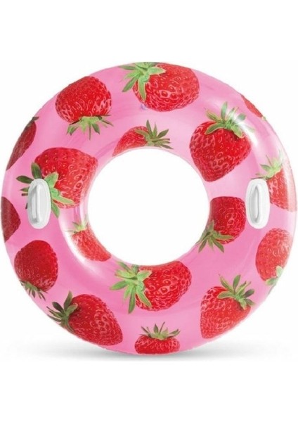 Tropikal Meyve Desenli Simit Çileklim 107 cm