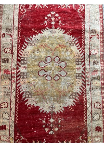 100X185 cm El Dokuma Vintage Halı, Kırmızı Renkli ve Çiçek Desenli, Yatak Odası ve Oturma Odası Için Özel Halı fiyatları
