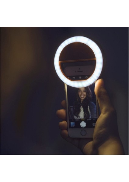 Youtuber LED Selfie LED Işıklı 3 Kademeli Telefon Tutucu Makyaj Işığı Ring Light USB Girişli