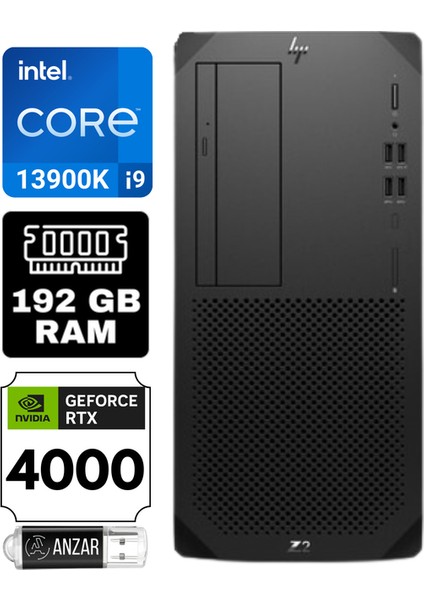 Z2 G9 Intel Core I9-14900K 192GB 8tb SSD Rtx A4000 / 16GB Windows 11 Pro Masaüstü Iş Istasyonu Workstation 8T1H8EA-A30