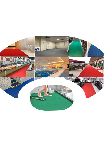 Yeşil Yeni Zincir Desen Islak Zemin Matı Kaymaz Pvc Paspas fiyatları