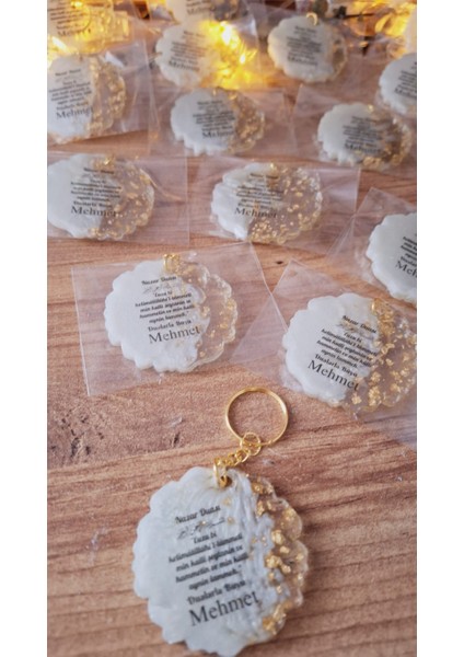Sevgiliatolyem Isme Özel Dualı Anahtarlık 10 Adet Doğum Günü Mevlüt Babyshower Hediyelikleri