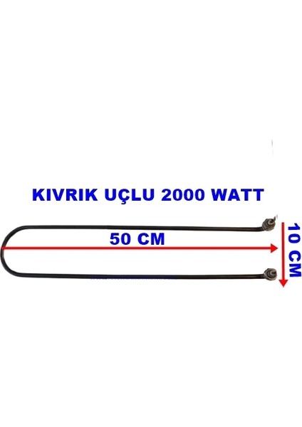 Benmari 50CM Rekorlu Kıvrık Rezistans 2000W 220V 8,5? Cr-Ni