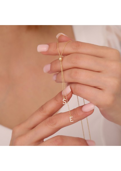 925 Ayar Gümüş Iki Harfli Sallantılı Kolye fiyatları