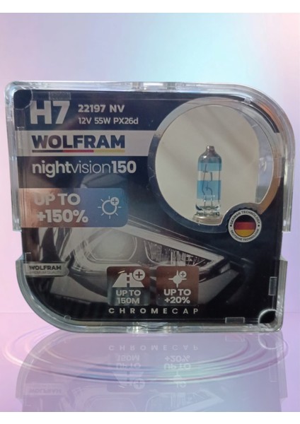 H7 Ampul Performans Ampulü +%150 Fazla Işık ve %20 Beyaz Işık 12V 55W Wolfram 1tkm 2ADET H7 HALOJEN AMPÜL