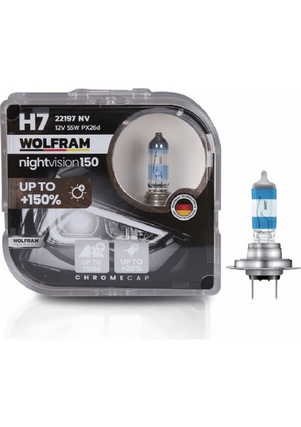 H7 Ampul Performans Ampulü +%150 Fazla Işık ve %20 Beyaz Işık 12V 55W Wolfram 1tkm 2ADET H7 HALOJEN AMPÜL fırsatları