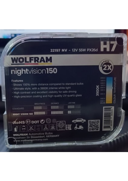 H7 Ampul Performans Ampulü +%150 Fazla Işık ve %20 Beyaz Işık 12V 55W Wolfram 1tkm 2ADET H7 HALOJEN AMPÜL indirimleri