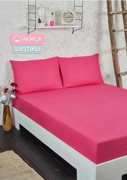 Pamuk 57 Tel Lastikli Çarşaf Takımı