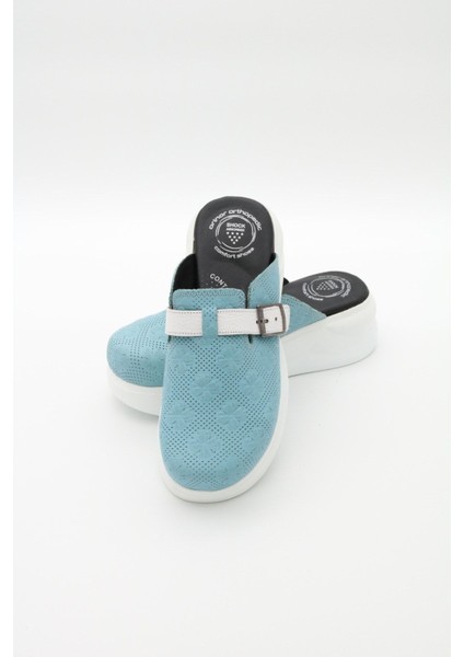 Kadın Deri Sabo Terlik %100 Deri Kabartma Desenli Tam Ortopedik Ev Hastane Doktor Hemşire modelleri