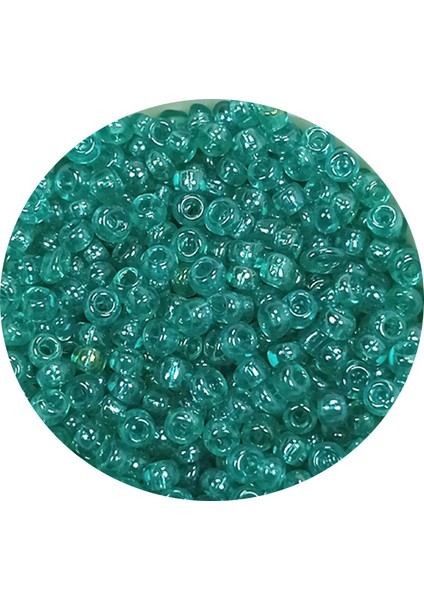Dökme Cam Kum Boncuk (11/0) 2 mm - 60 Gram - Şeffaf Yeşil - BNC049