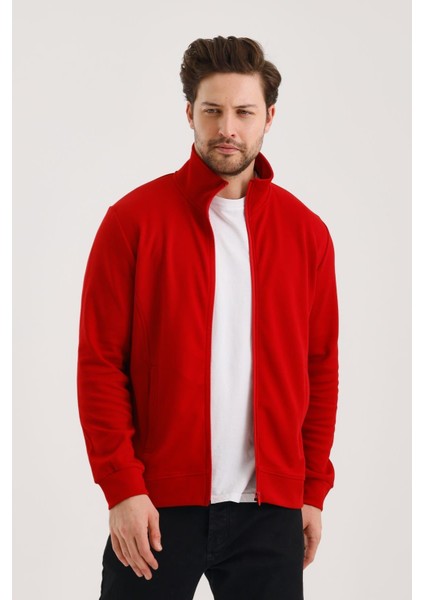 Unisex Fermuarlı Dik Yaka Sweat