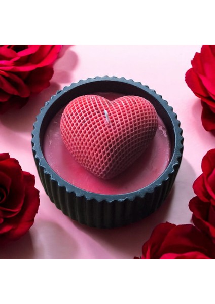 Elyapımı Soya Mumu Aşkın Parıltısı Beton Mumlukta