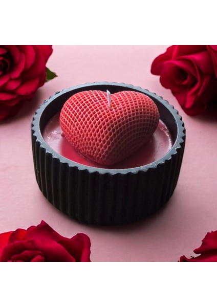 Elyapımı Soya Mumu Aşkın Parıltısı Beton Mumlukta fiyatları