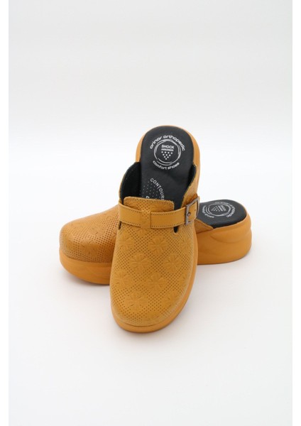 Kabartma Desenli Kadın Deri Sabo Terlik %100 Deri Ortopedik Ev ve Hastane İçin Tasarlandı modelleri