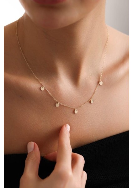 14 Ayar Altın Tasarım Pullu Kolye fiyatları