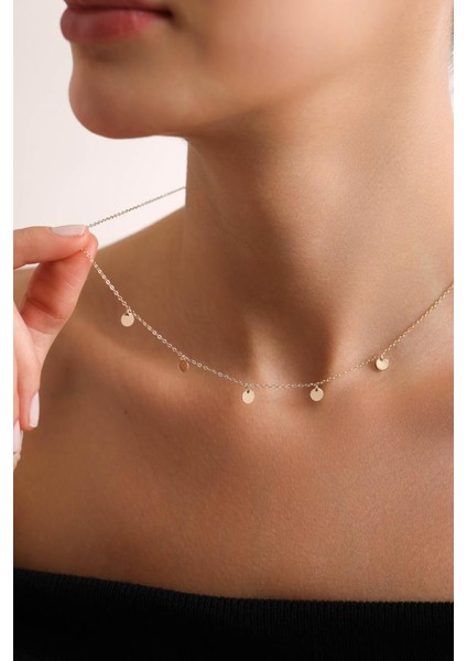 14 Ayar Altın Tasarım Pullu Kolye modelleri