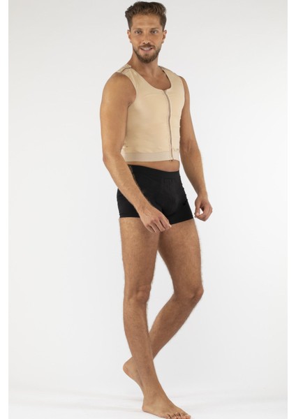 Erkek Göğüs Post Op Kompresyon Yeleği Fermuarlı