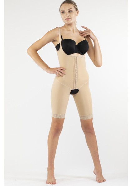 Kalça-Yağ Transferi Tam Vücut Kompresyon Korsesi Ten (Diz Üstü)